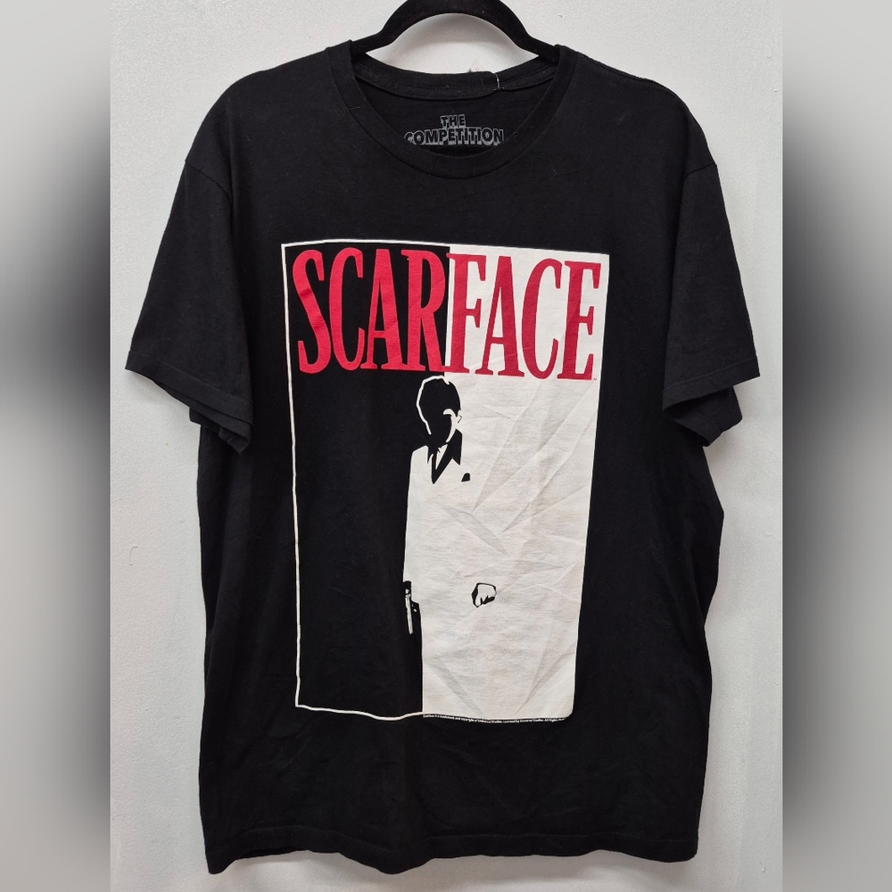 🪻3/$25 Black Scarface Graphic Tshirt Men Large 100% Cotton